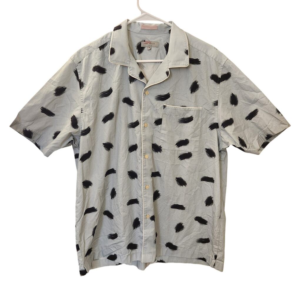 Ted Baker "Sourdo" Brush Stroke Short Sleeve Button-Down Shirt